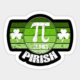 Retro St Patricks Pi Irish Day 3.14 Irish Math Geek Teacher Sticker